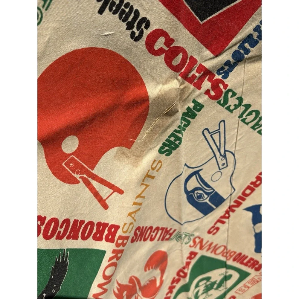 Vtg Set Of 4 1970s NFL Football Teams Logo SEARS Perma-Prest Curtains 150